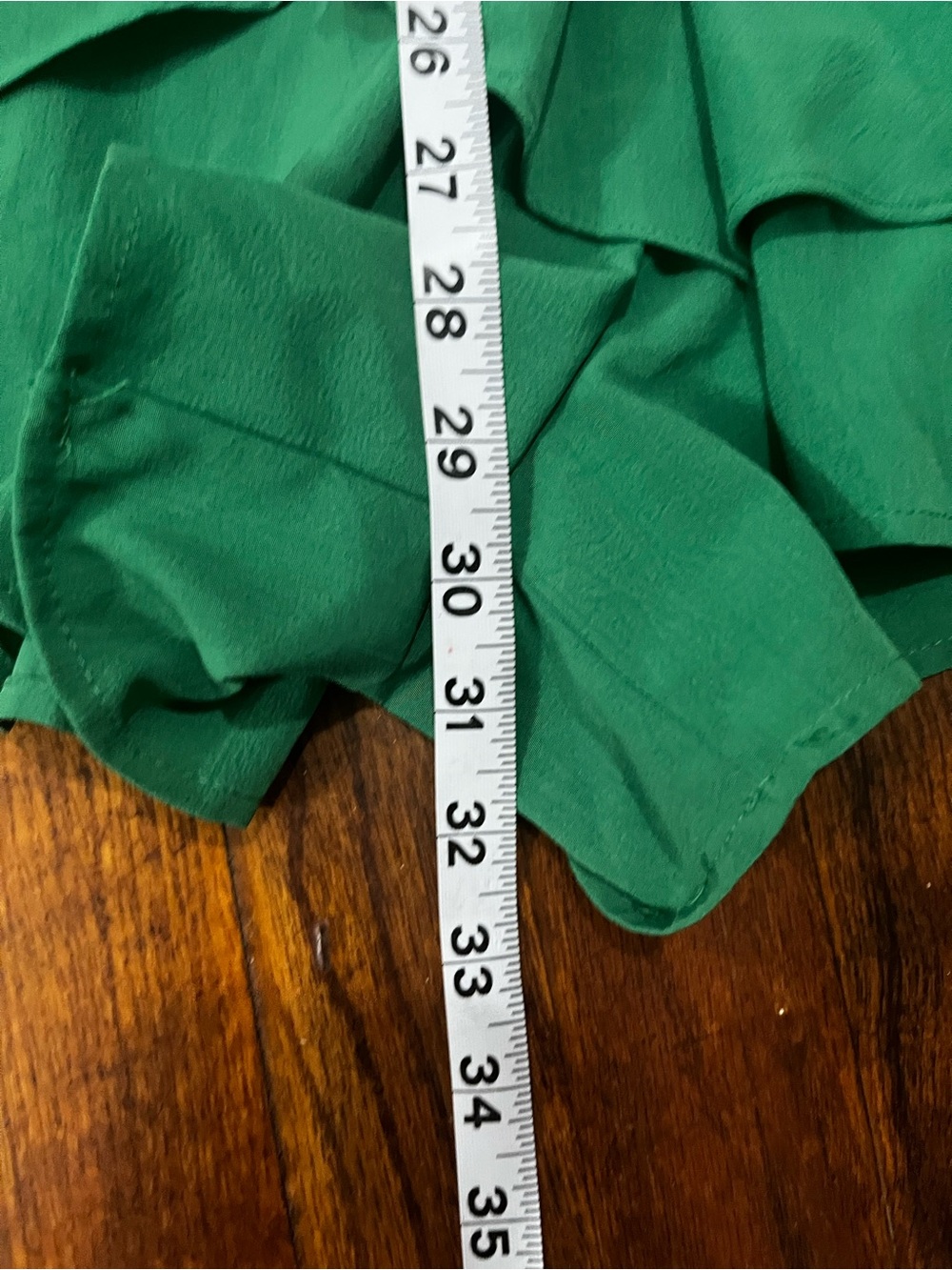 Main Strip Emerald Green Ruffle Wrap Mini Dress - Picture 5 of 10